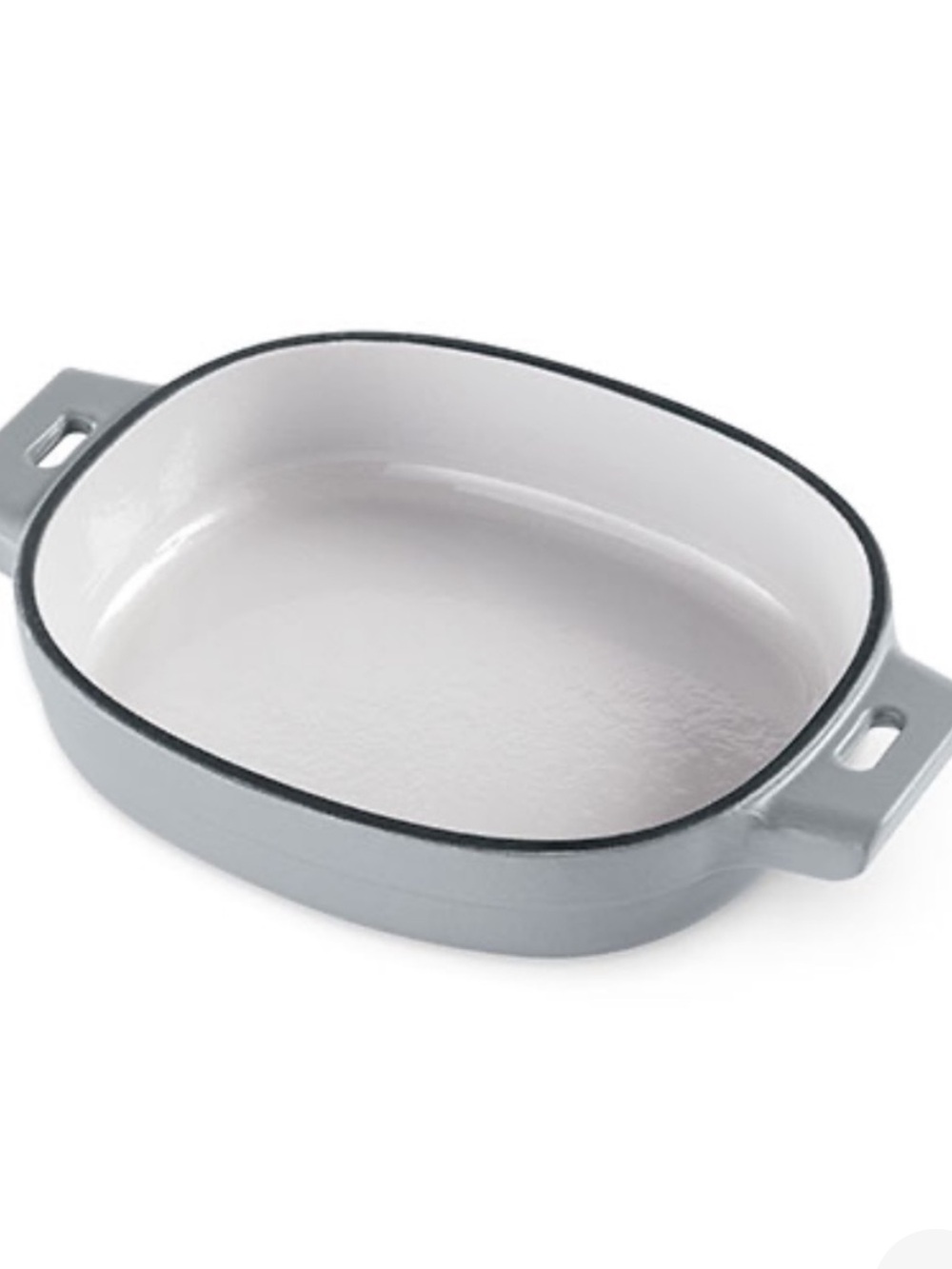 PAMPERED CHEF Enamel Cast Iron Baking Dish - Gray 1 Quart